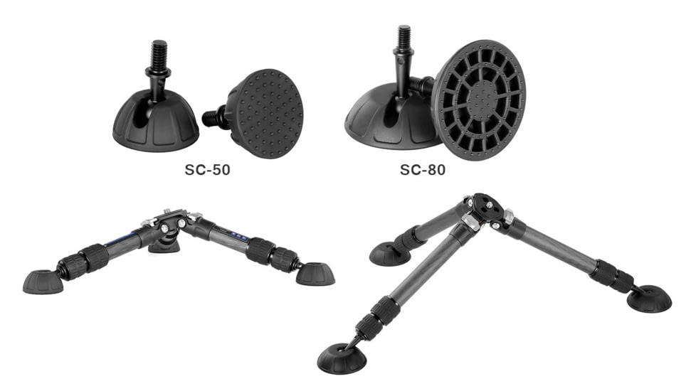 Leofoto SC-50 Universal Rubber Tripod Feet 3/8'' Grippy- Set of 3, Black, SC-50
