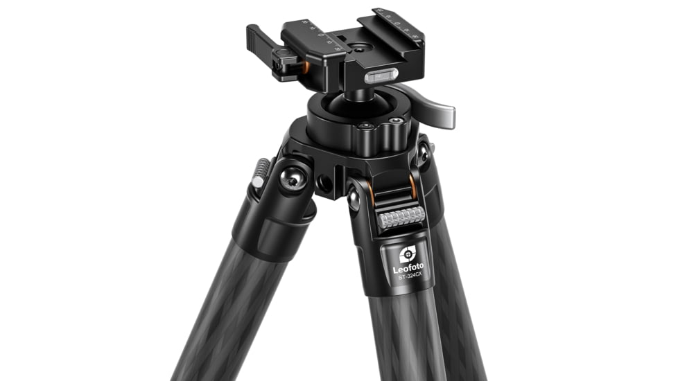 Leofoto ST-364CLX Outdoors Tripod w/ Integrated Lever-Control Ballhead&amp;Lever-Release Clamp, Black, ST-364CLX