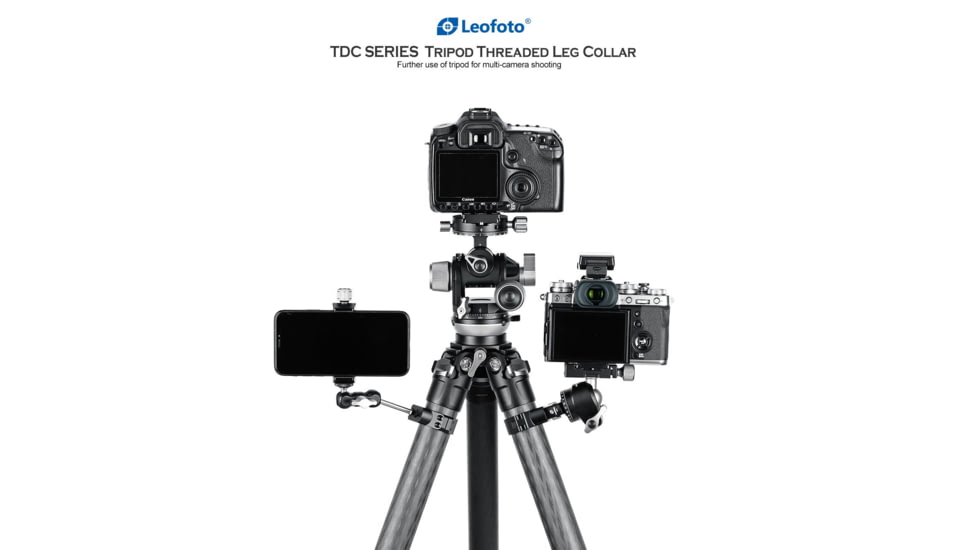 Leofoto TDC-22/CF-9 Tripod Threaded Leg Collar w/ 3/8 Screw Stud, Black, TDC-22+CF-9