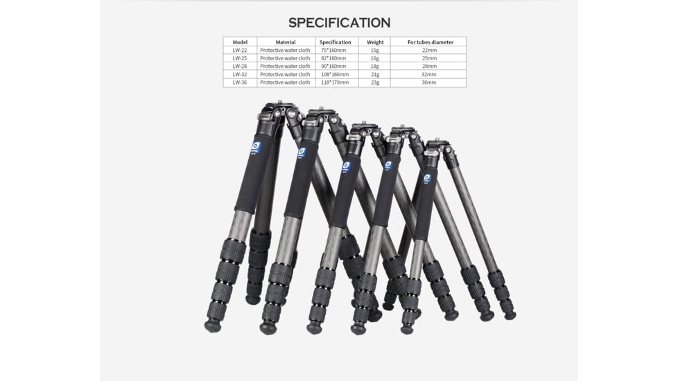 Leofoto Tripod Leg Wrap LW-25 - 1 Piece, Black, LW-25