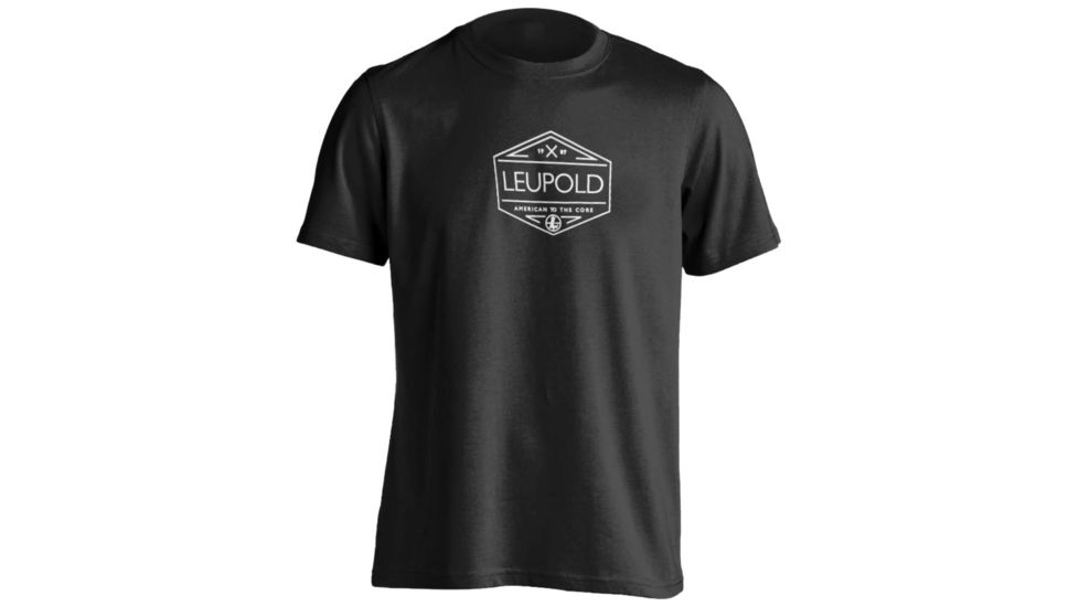 Leupold CORE Badge Premium Short Sleeve Shirt - Mens, Cotton/Poly Blend, Black, Medium 175161