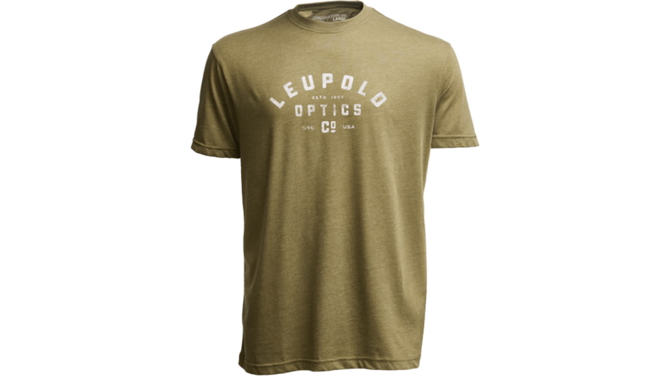 Leupold Distressed Badge Graphic T-Shirt, Large, Light Olive, 186535