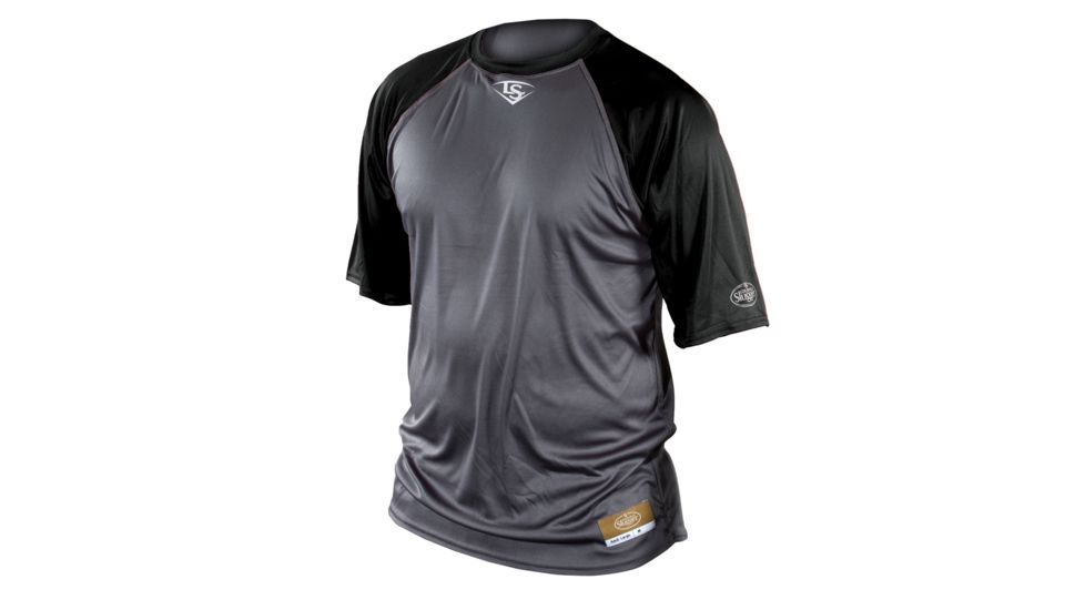 Louisville Slugger Youth Slugger Loose-Fit Raglan Short Sleeve Shirt,Grey/Black,Small LS1527-YS-GY-BK
