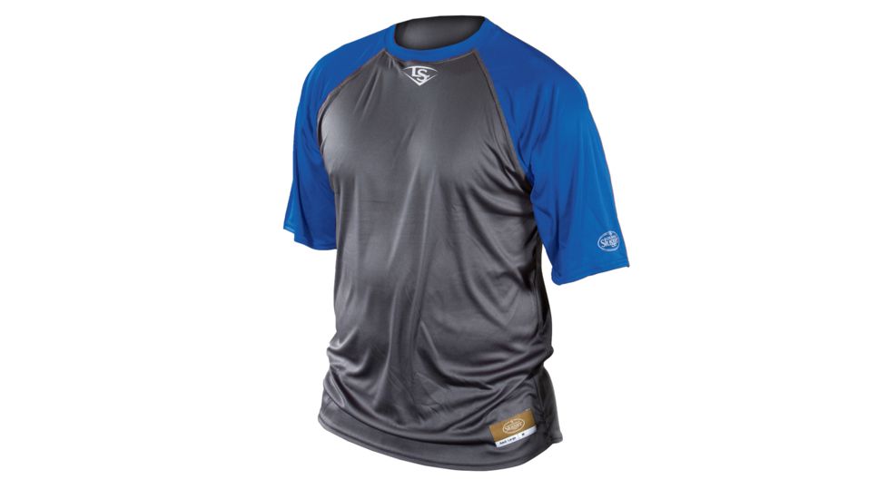 Louisville Slugger Youth Slugger Loose-Fit Raglan Short Sleeve Shirt,Grey/Royal,XL LS1527-YXL-GY-RY
