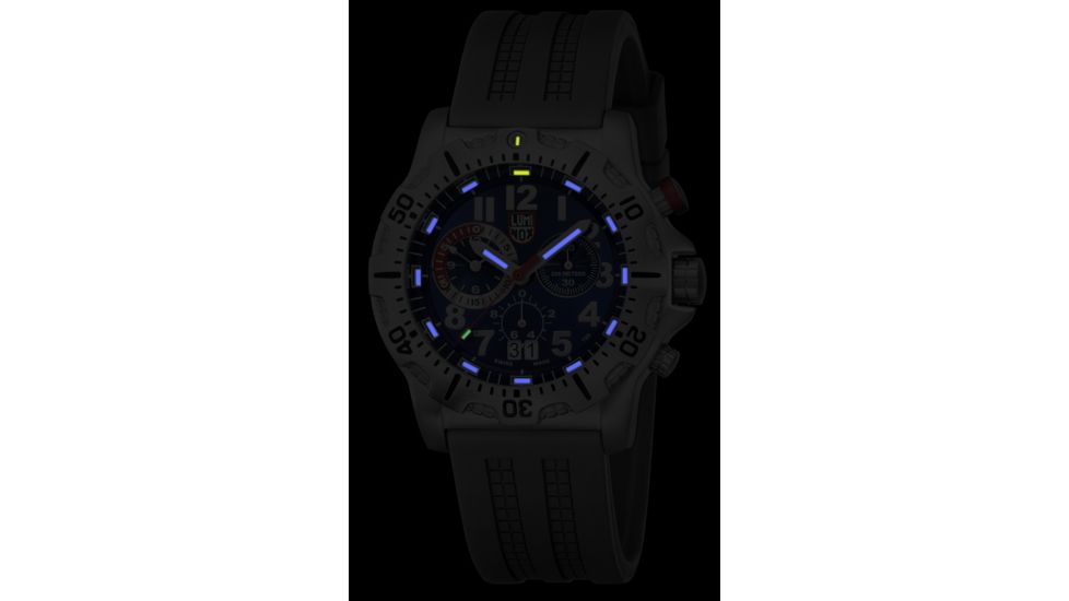 LUMINOX Dive Chrono Watch w/ Black PU Strap, Blue/Silver, 44mm A.8153.RP