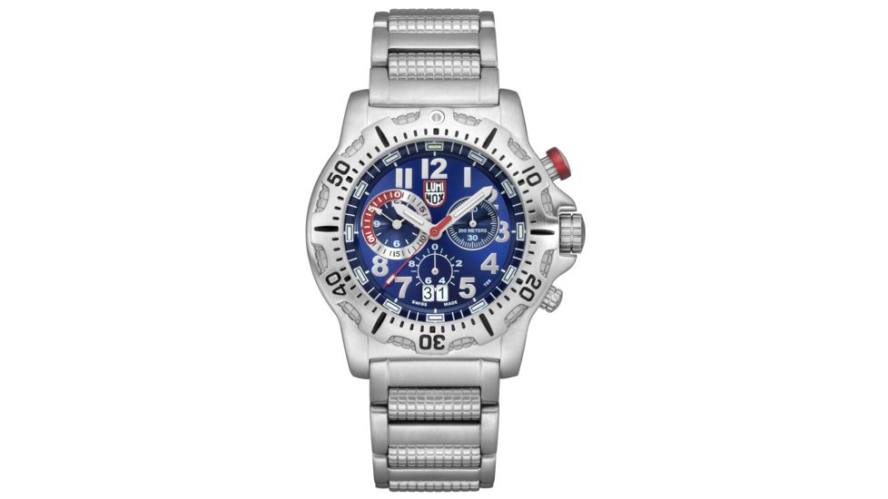 LUMINOX Dive Chrono Watch, w/ Steel Bracelet, Blue/Silver, 44mm A.8154.RP