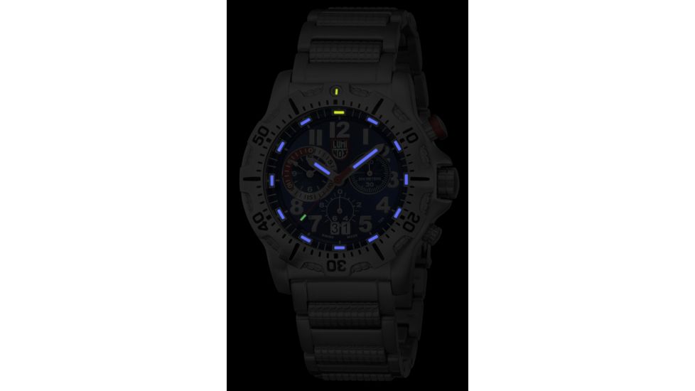 LUMINOX Dive Chrono Watch, w/ Steel Bracelet, Blue/Silver, 44mm A.8154.RP