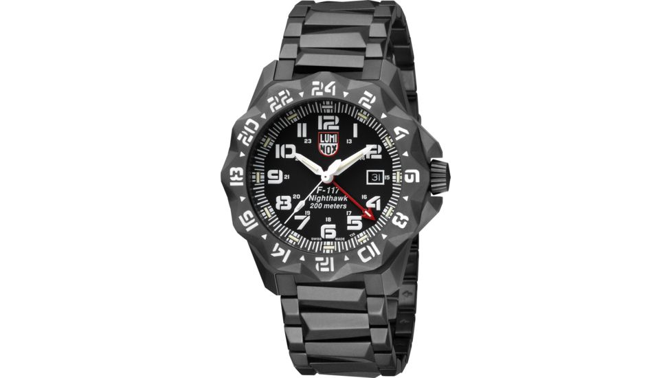 Luminox F-117 Nighthawk Watches, Black/White/Stainless Steel, 45 mm, 6422