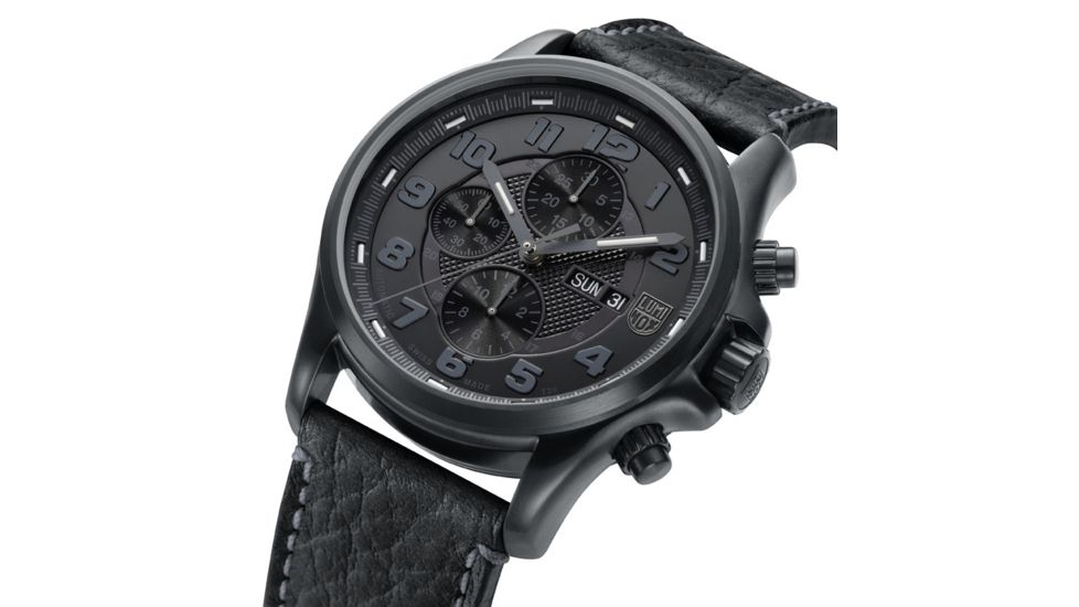 LUMINOX Field Valjoux Automatic Chronograph Watch, Black/Dark Gray, 48mm A.1861.BO