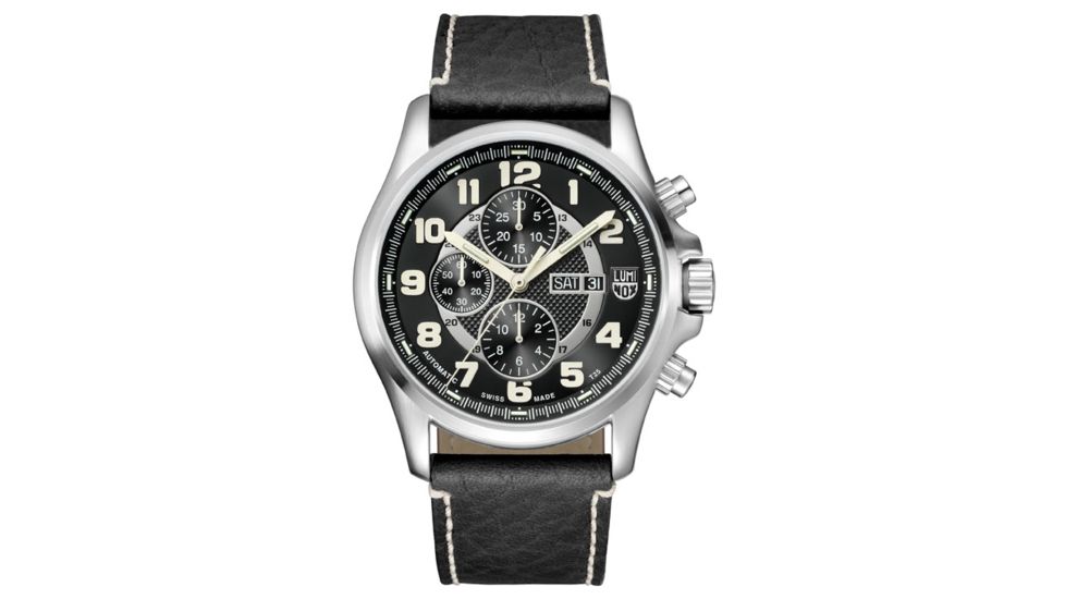 LUMINOX Field Valjoux Automatic Chronograph Watch, Black/Ivory, 48mm A.1861
