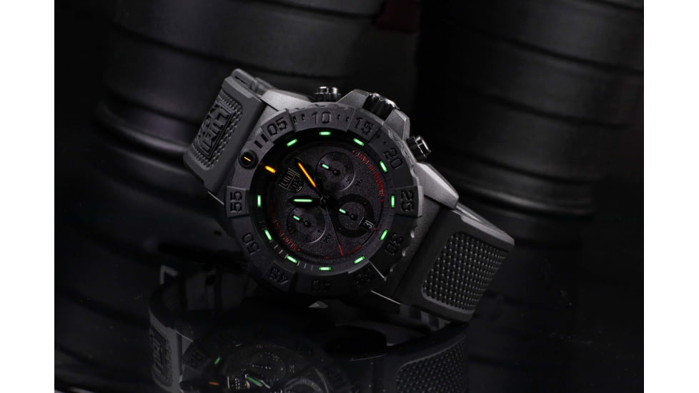 Luminox Navy Seal Chronograph 3580 Series Watches, Black/Black, 45mm, XS.3581.SIS