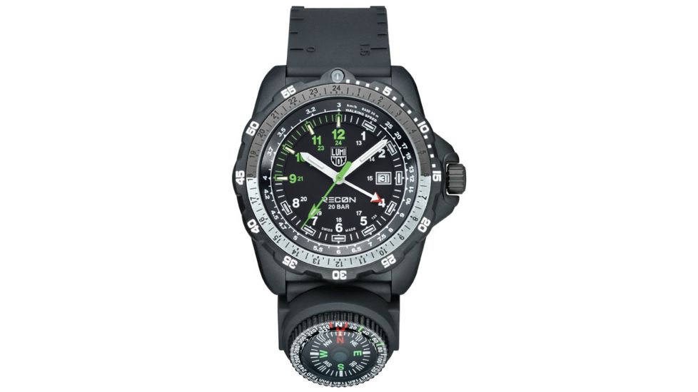 LUMINOX Recon Nav SPC Land Watch, Black/White/Green, 46mm A.8831.KM
