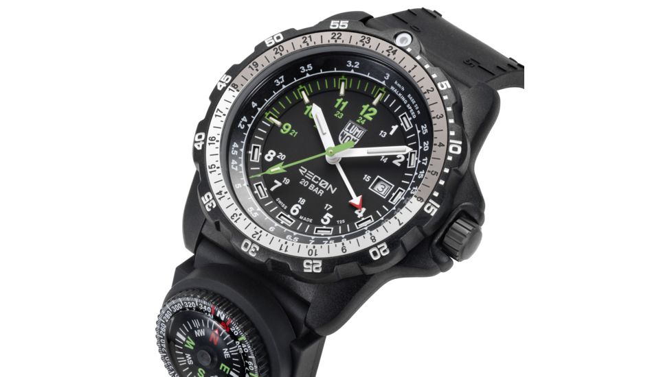 LUMINOX Recon Nav SPC Land Watch, Black/White/Green, 46mm A.8831.KM