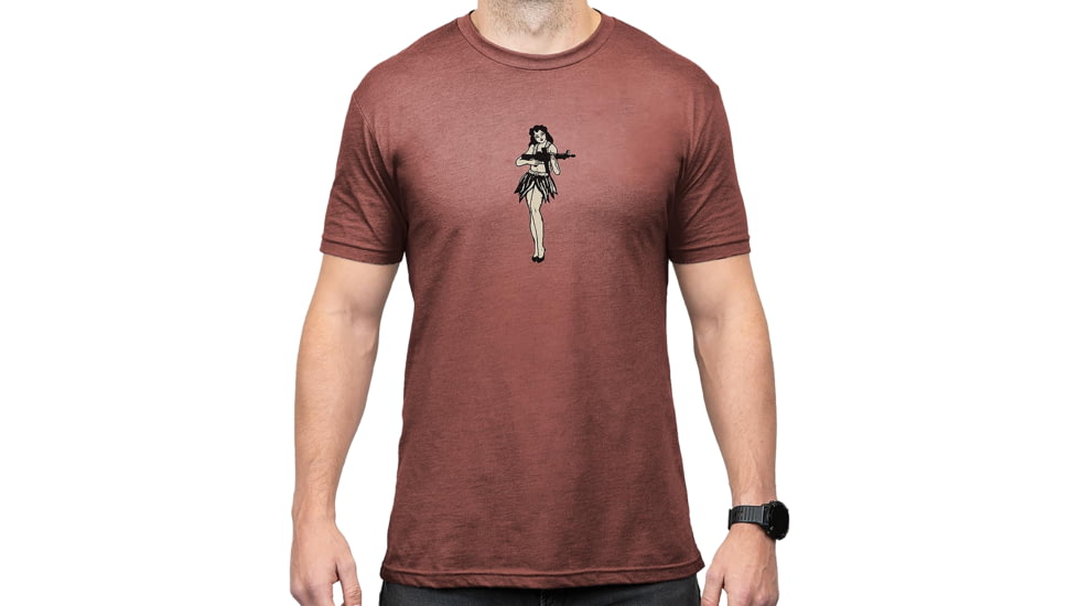 Magpul Industries Hula Girl CVC Graphic T-Shirts - Men's, Girl Redrock Heather Cotton/Polyester Short Sleeve, 2XL, MAG1117-613