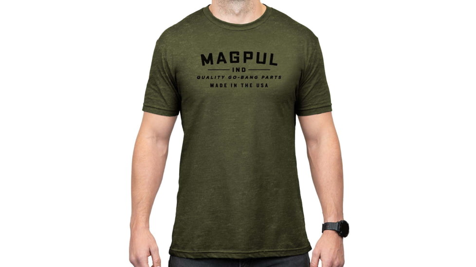 Magpul MAG1112-317 Go Bang Parts Olive Drab Heather Cotton/Polyester Short Slee