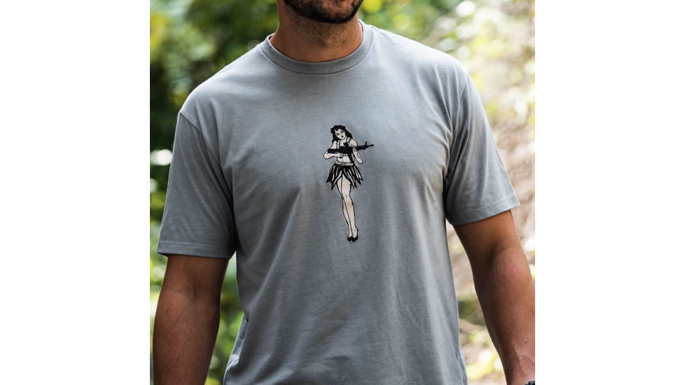 Magpul MAG1117-041-S Hula Girl CVC Stone Gray Heather Cotton/Polyester Short Sl