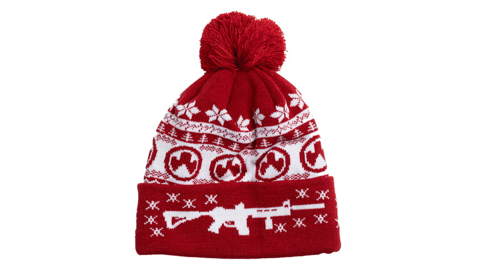 Magpul MAG1154-610 Ugly Christmas Red W/White Beanie One Size Fits Most