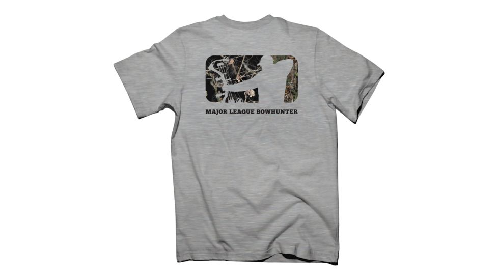 Major League Bowhunter Mens MLB Camo Logo S,S Tee, Ash Gray, Medium MLD010016.002900.M