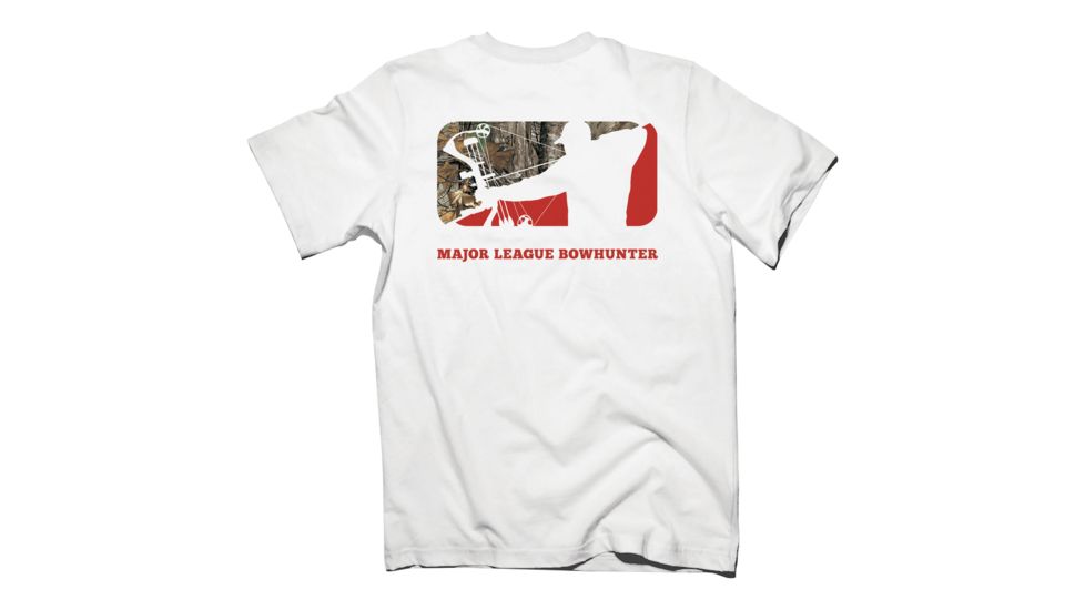 Major League Bowhunter Mens MLB Divided S,S Tee, White, Large MLD010015.000900.L