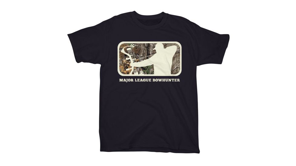 Major League Bowhunter Mens MLB Xtra S,S Tee, Black, Medium MLD010004.099239.M