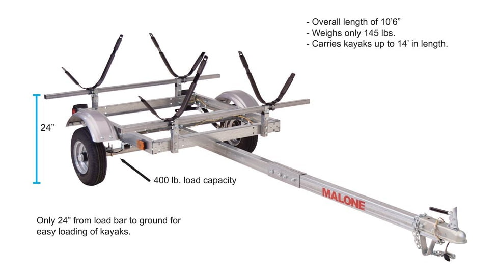 Malone Auto Racks EcoLight 2 Kayak Trailer Package, 2 J-Racks, MPG586XJ