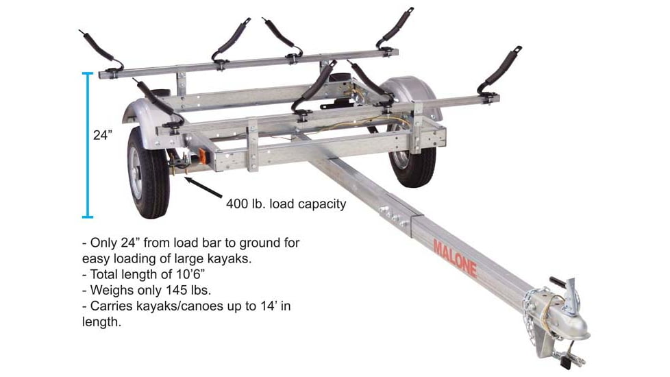 Malone Auto Racks EcoLight 2 Kayak Trailer Package, 2 V-Racks, MPG586XV