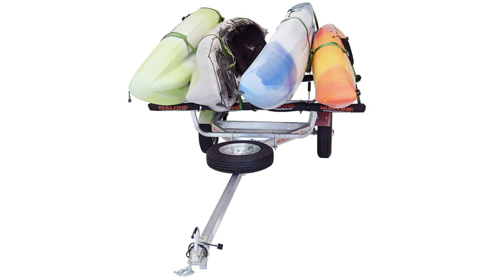 Malone Auto Racks MicroSport 4 Kayak Trailer Package, 2 Sets Stackers, 4 Sets Rack Pads, Spare Tire, MPG461SRP