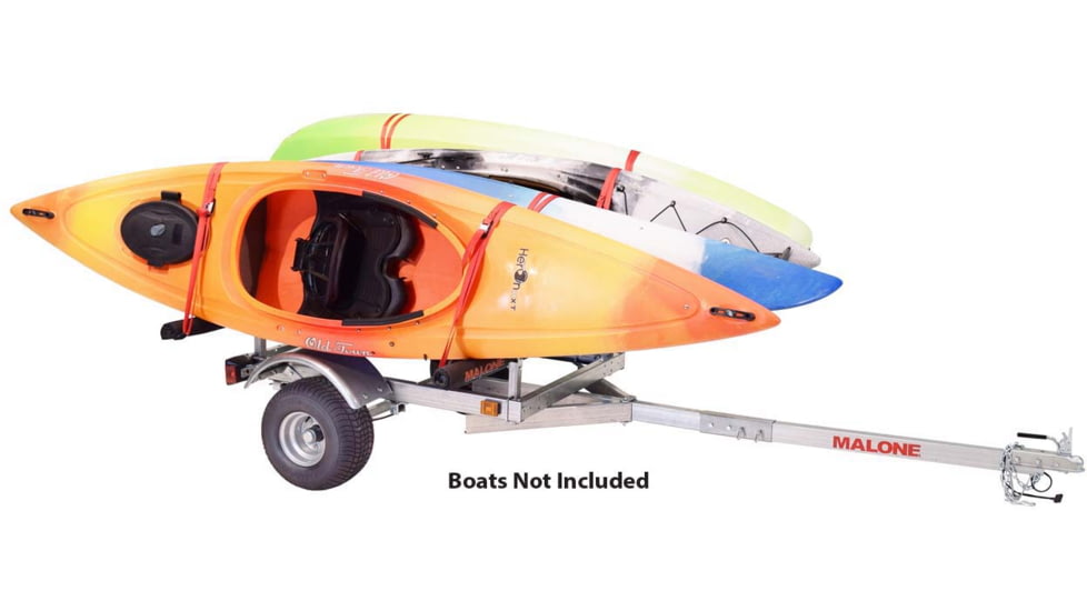 Malone Auto Racks XtraLight LowMax 4 Kayak Trailer Package, 2 Stackers and 4 Sets Rack Pads, MPG596XSRP