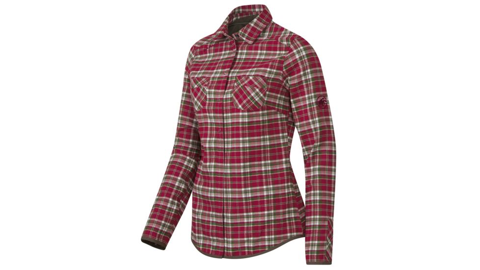 Mammut Ascona Shirt - Women's-Crimson/Seaweed-Large