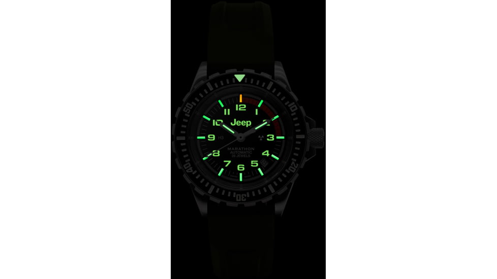 Marathon JEEP GSAR on Rubber OD Green Watch, Black, 41mm, WW194006SS-4101