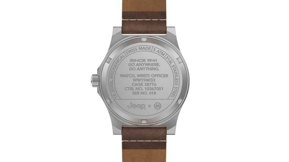 Marathon JEEP SSGPQ on Leather Watch, Black, 41mm, WW194034SS-4001