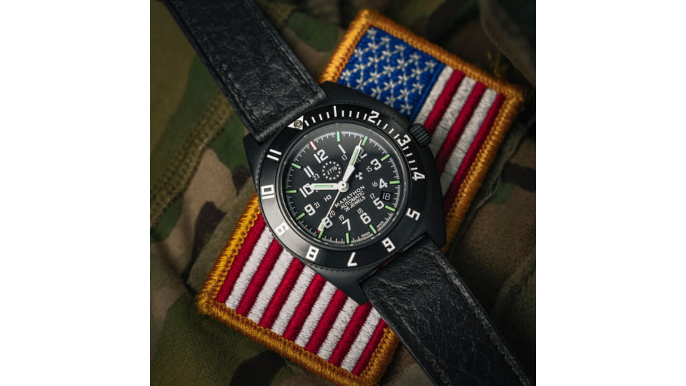 Marathon Limited 250 Edition SSNAV-D Auto Unisex Watch, 41mm Case Diameter, Leather, Black, WW194030AN-US250 