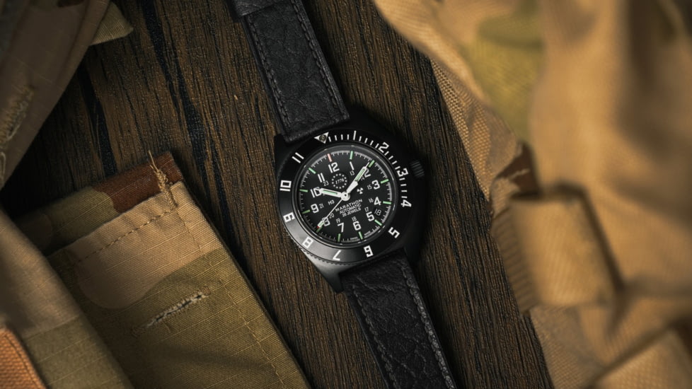 Marathon Limited 250 Edition SSNAV-D Auto Unisex Watch, 41mm Case Diameter, Leather, Black, WW194030AN-US250 