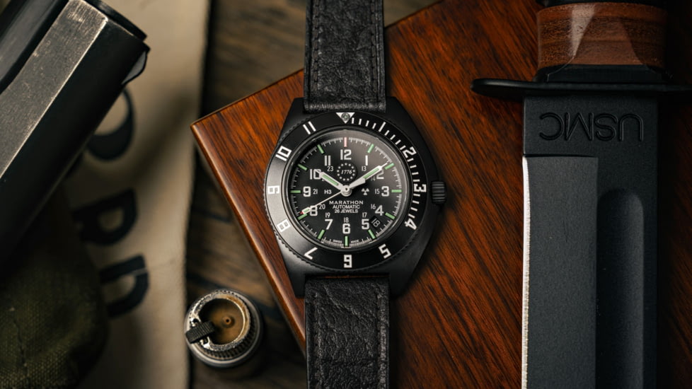 Marathon Limited 250 Edition SSNAV-D Auto Unisex Watch, 41mm Case Diameter, Leather, Black, WW194030AN-US250 