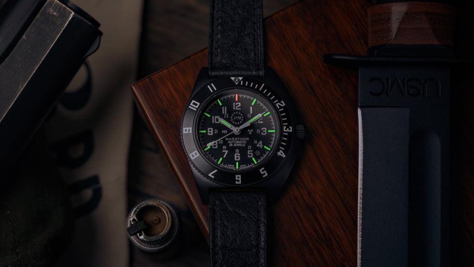 Marathon Limited 250 Edition SSNAV-D Auto Unisex Watch, 41mm Case Diameter, Leather, Black, WW194030AN-US250 