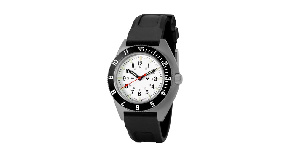 Marathon Rctic Steel Navigator Ssnav On Black 3-Piece Rubber Strap Kit, White, 41mm, WW194001SS-0530