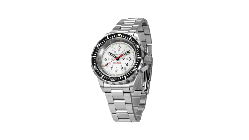 Marathon Arctic Edition Large Divers Automatic Watches, NGM, Canadian Logo Bracelet, White Dial, 41mm Diameter / 14mm Thickness, WW194006-00-01-3-001-0003