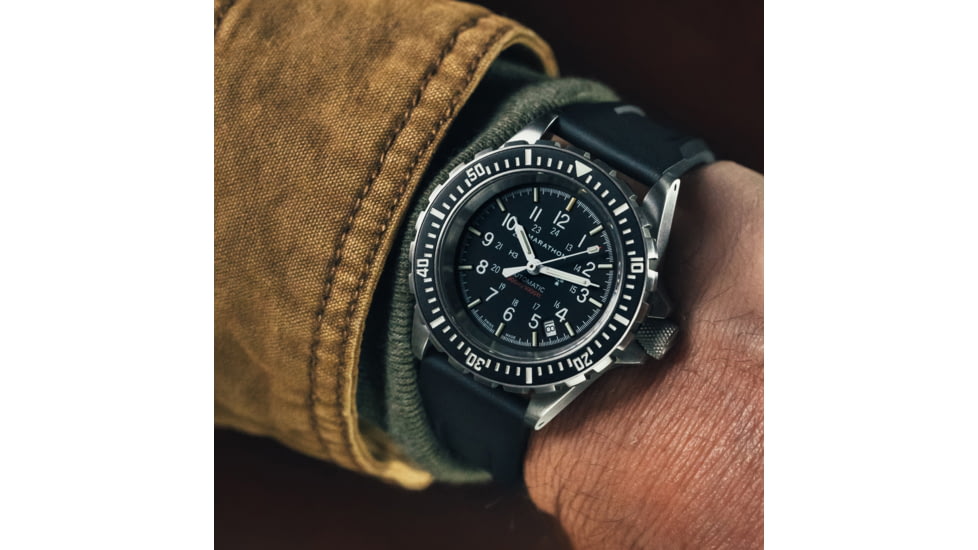 Marathon Search and Rescue Divers Automatic Wristwatch, GSAR, No Markings, Black, WW194006SS-0130