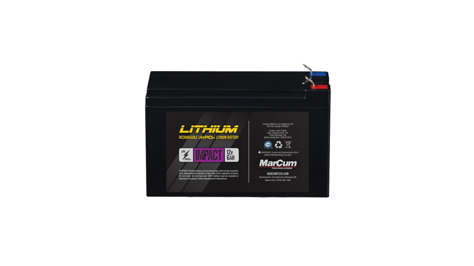 Marcum Impact Battery- 12V 6AH LiFePO4 Battery, LP4126
