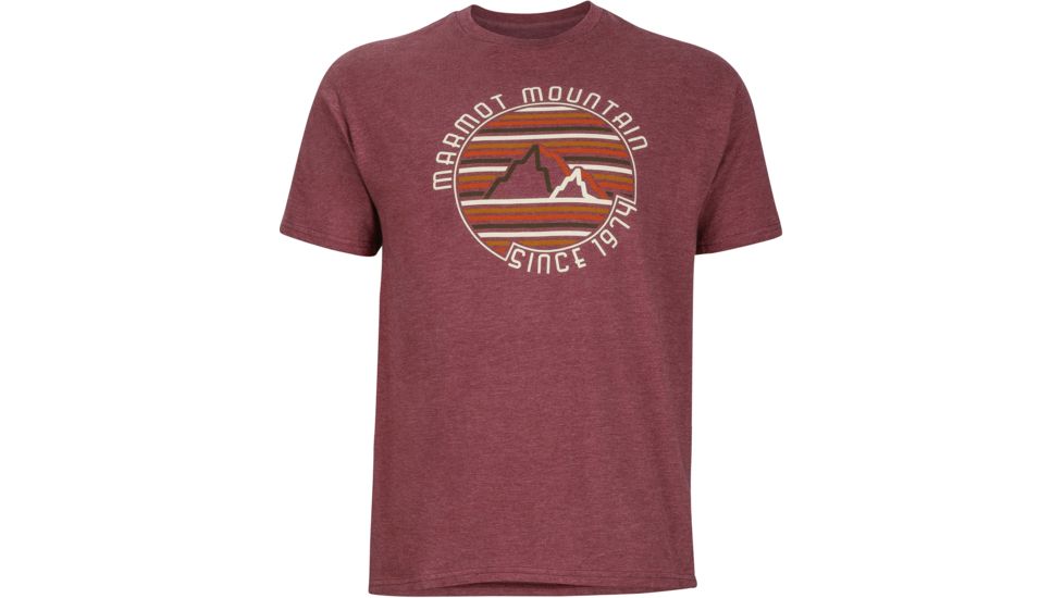 Marmot Purview Short Sleeve Tee - Men's-Burgundy Heather-X-Large