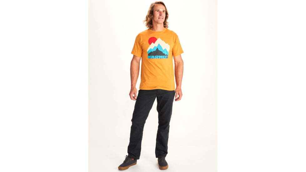 Marmot Tower Short Sleeve T-Shirt - Mens, Aztec Gold Heather, Extra Large, 41850-8995-AZGHEXL