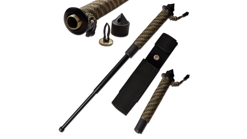 Master USA PV246-210GN Telescopic Baton, 22in, Stainless Steel, 550 Paracord Wrapped Handle, Green/Black, PV246-210GN