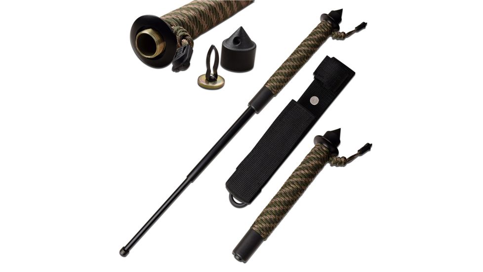 Master USA PV246-260GN Telescopic Baton, 26in, Stainless Steel, 550 Paracord Wrapped Handle, Green/Black, PV246-260GN
