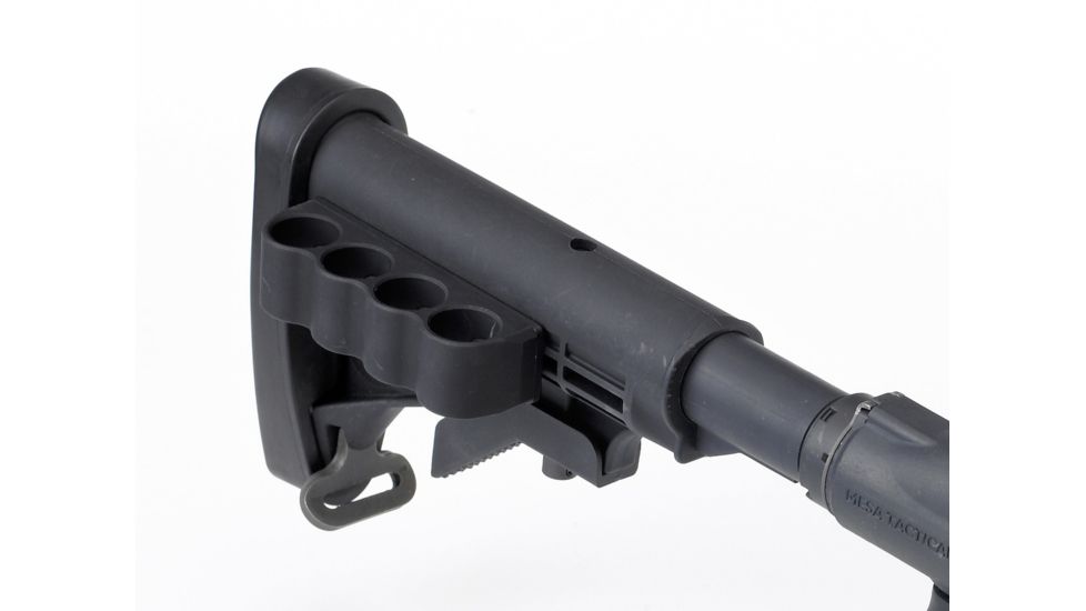 Mesa Tactical SureShell Aluminum Carrier for M4 Carbine Stock, 12-GA, Right Side, Black, 4-Shell, 93340