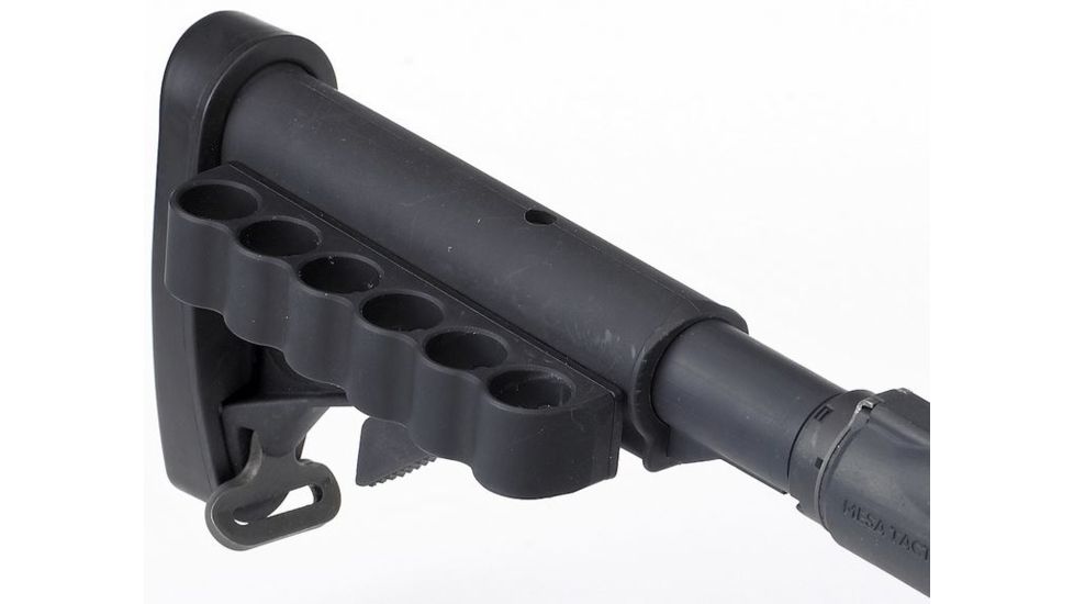 Mesa Tactical M4 Carbine Stock SureShell Aluminum Carrier, 6-Shell, 12 Gauge, Ambidextrous, Black, 93350