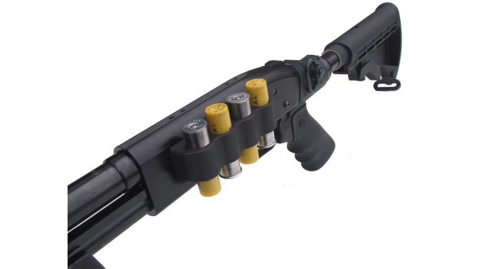 Mesa Tactical SureShell Aluminum Carrier for Moss 500/590 and Mav 88, 20-GA, Black, 4-Shell, 95160
