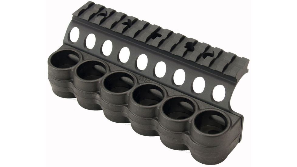 Mesa Tactical SureShell Polymer Carrier and Rail, Benelli M4, 6-Shell, 12 Gauge, 5.5 in, Black, 94930