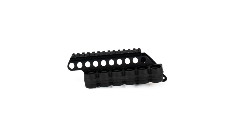 Mesa Tactical SureShell Polymer Carrier and Saddle Rail for Rem 870, 12-GA, Black, 6-Shell, 5in, 94830