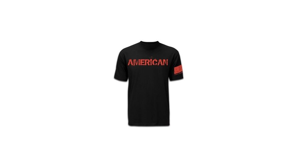 Mission First Tactical American T-Shirt, Black, Small MFTAMT-BL-S