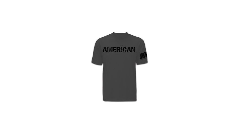 Mission First Tactical American T-Shirt, Grey, Small MFTAMT-GY-S